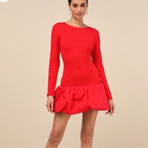Lulu's Ideal Approach Long Sleeve Mini Dress NWT Size S